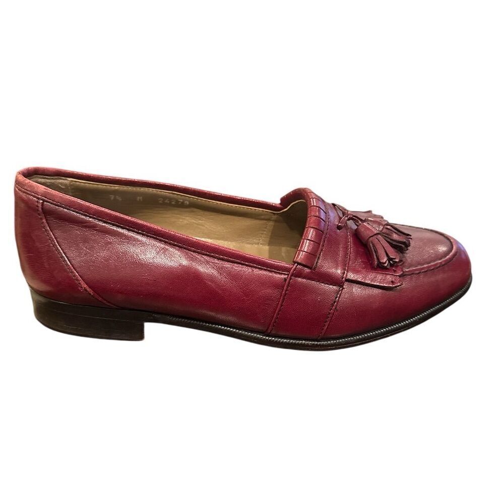 Bostonian Florentine  Women's Loafers Burgandy Tasseled Slip On Casual Size 7.5